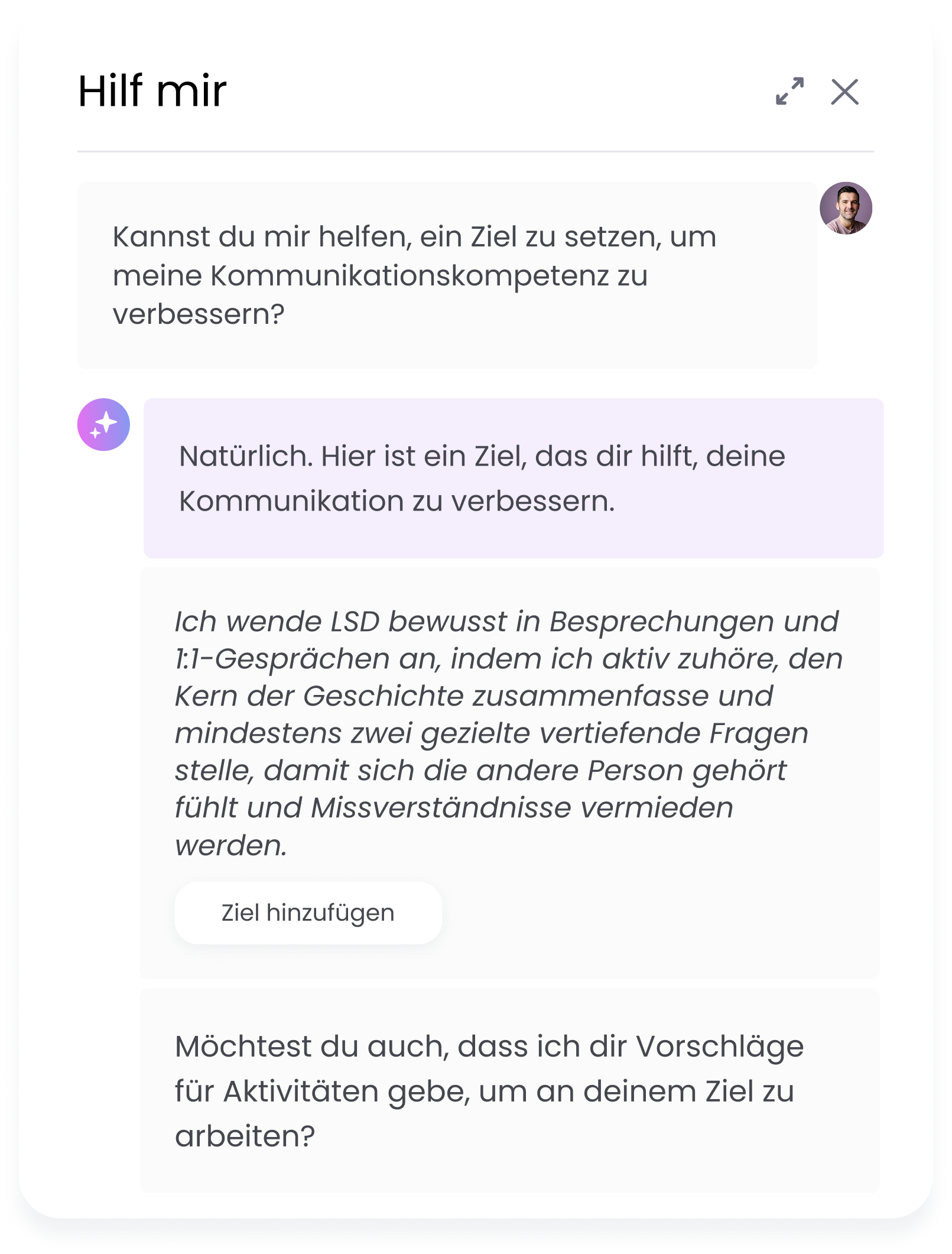 KI-Assistent zum Setzen von Zielen