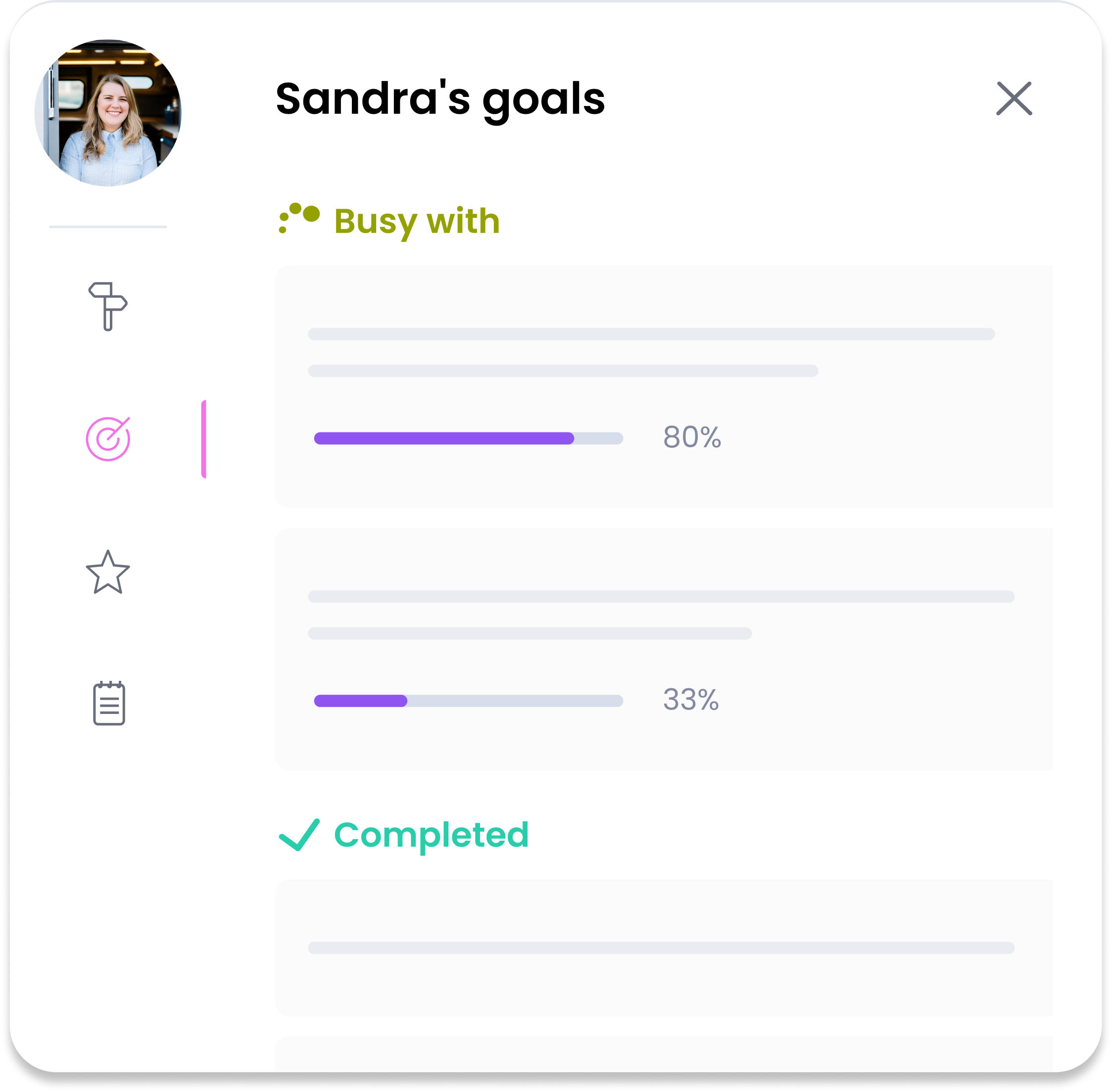 Continuously follow up on goals in Learned