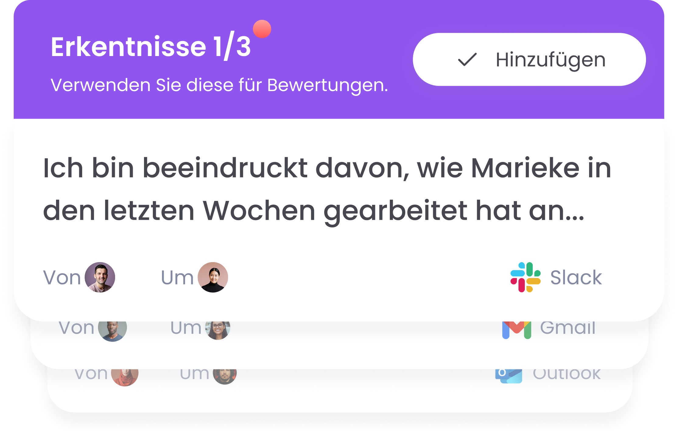 Feedback für Bewertungen sammeln