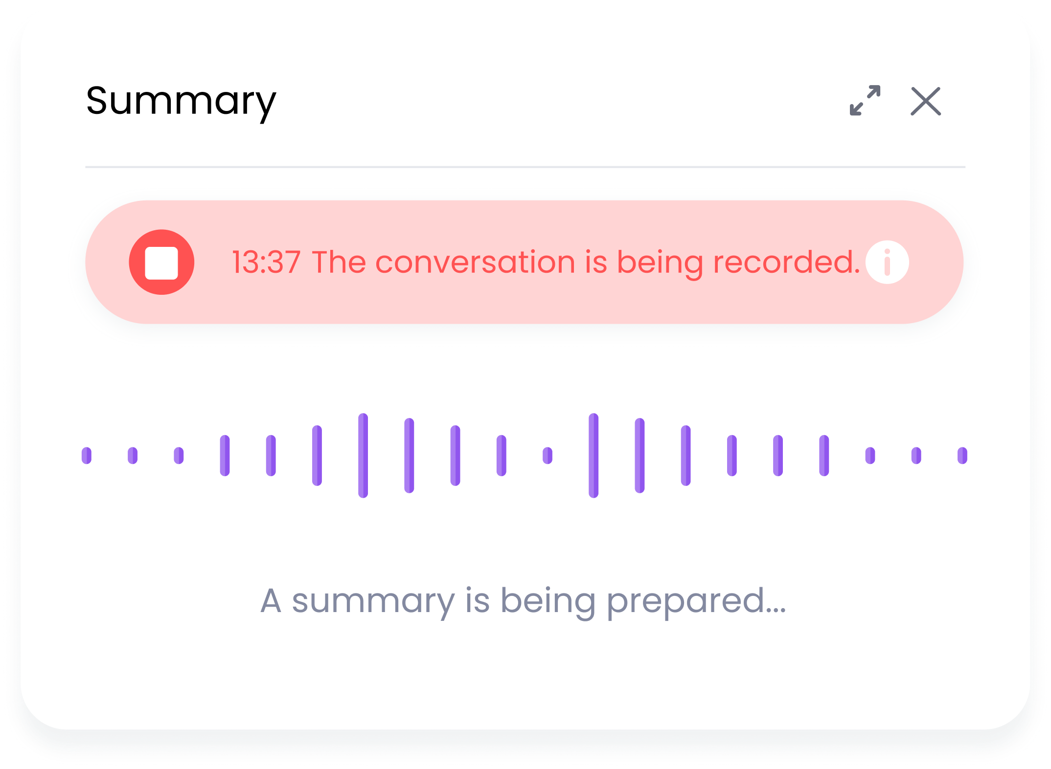 Gespreksamenvatting met voice-to-text